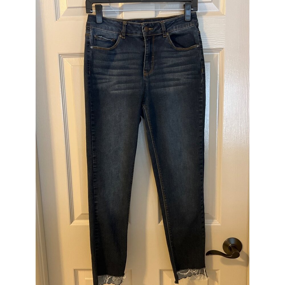 Ci Sono‎ Dark Wash Skinny Jeans – Size 9/29, Frayed Hem, Stretch Denim